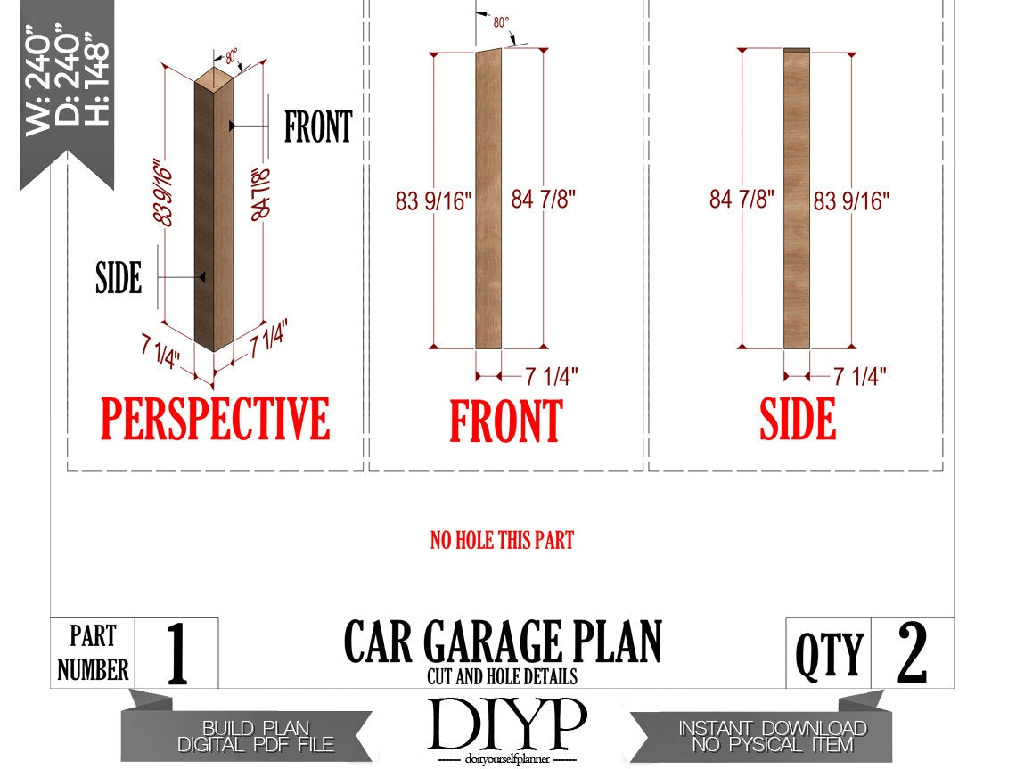 20'x20' Carport Plans DIY Wooden car garage - Download Printable PDF