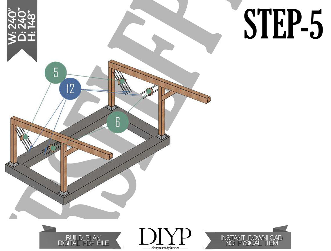 20'x20' Carport Plans DIY Wooden car garage - Download Printable PDF