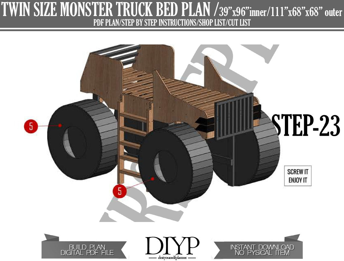 DIY Plans for Kid's Bed - Twin Size Bed Frame Build Instructions, Toddler bed frame
