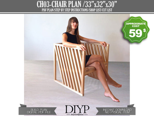 Adirondack Chair Plan - Outdoor Chair - Basic Chairs - Terrace Furnitures - Wooden Chair