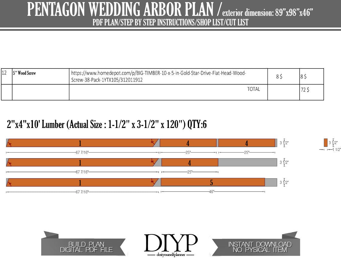 How to build a wedding arbor - pentagon wedding arch ideas