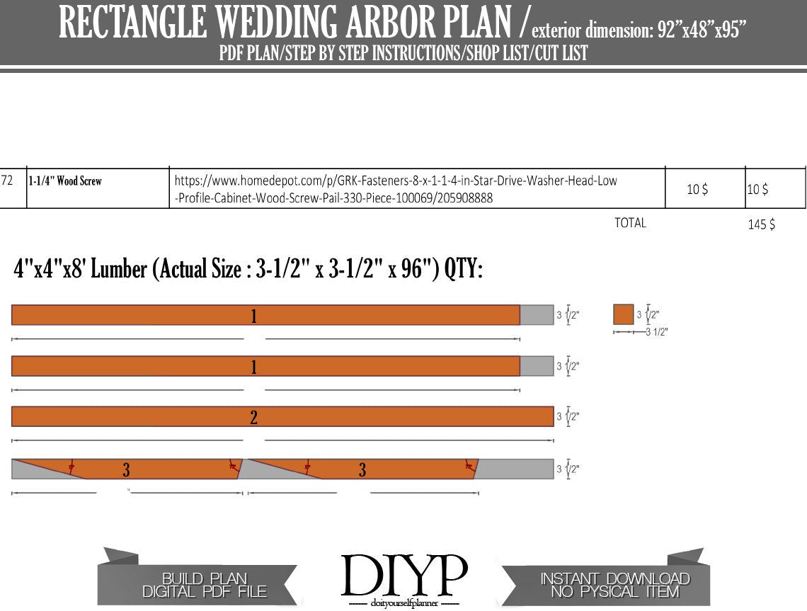 Diy wedding arbor plans, build plan for wedding arch for bohem wedding