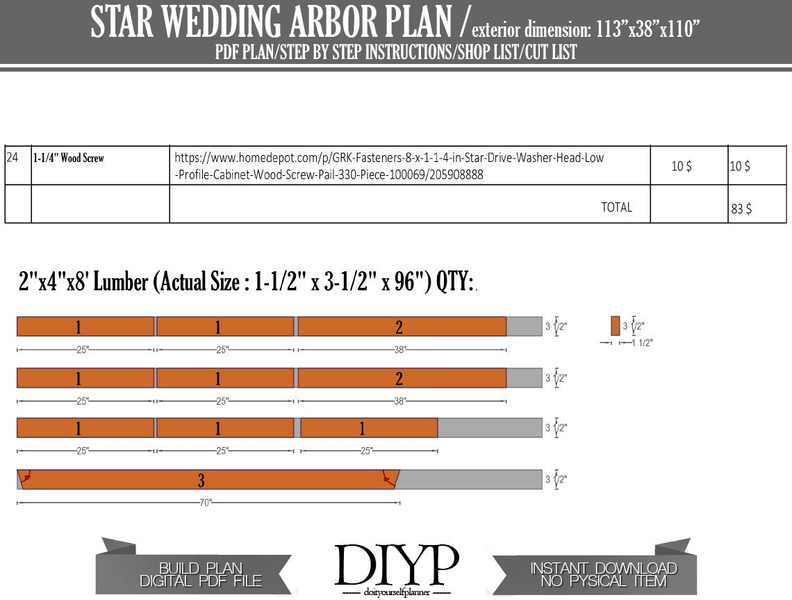 Wedding trellis plans, wedding arch frame, diy project, build plan for wedding arbor, bohem wedding decoration