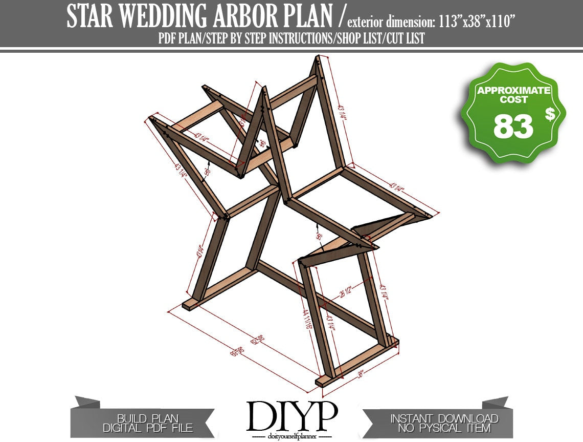 Wedding trellis plans, wedding arch frame, diy project, build plan for wedding arbor, bohem wedding decoration