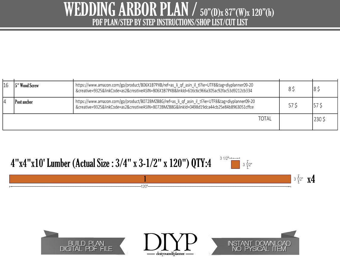 DIY wedding trellis plans