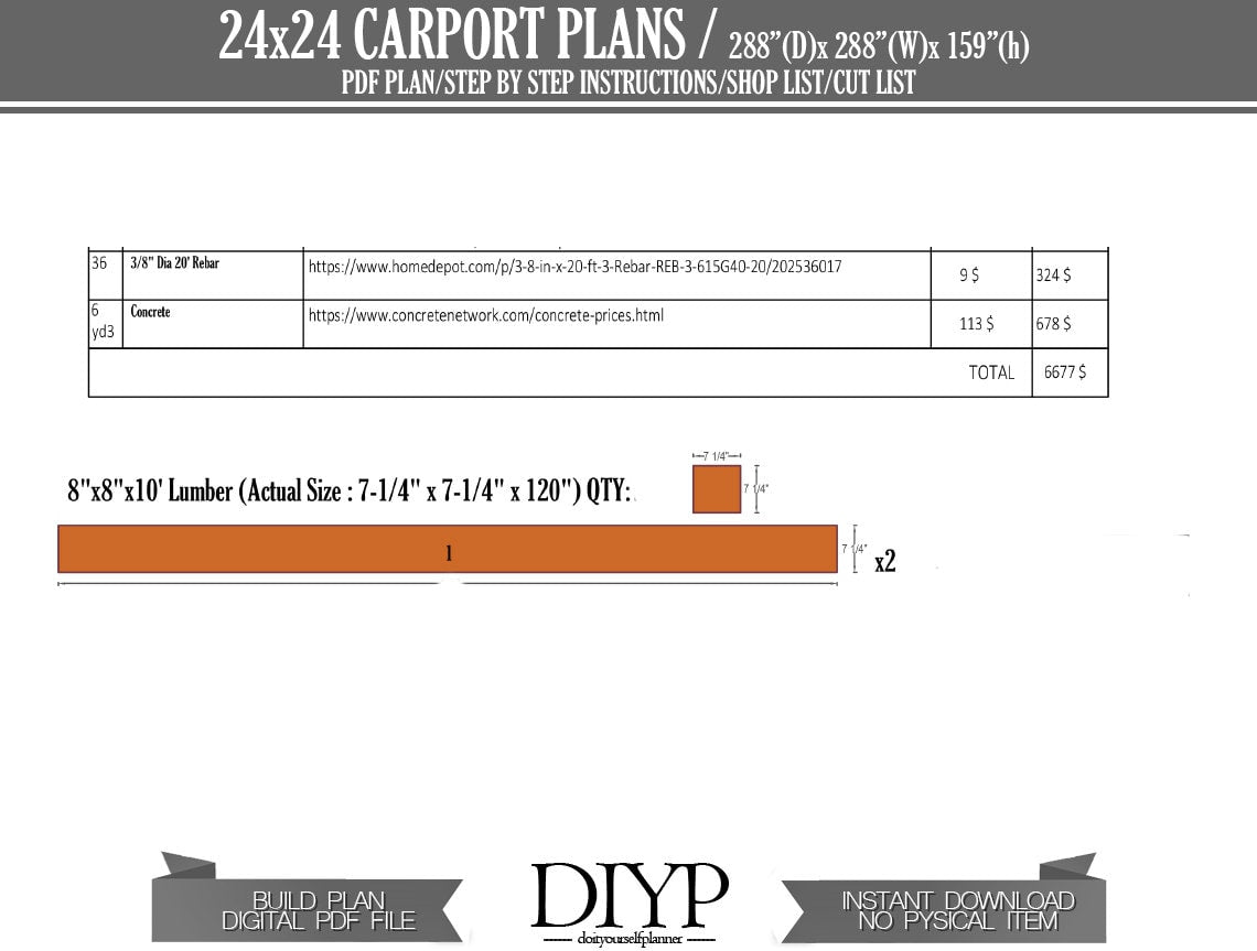 Single Slope Carport Plans Diy - Car Garage for Two Car - Modern Pavilion Plans - Wooden Car Port