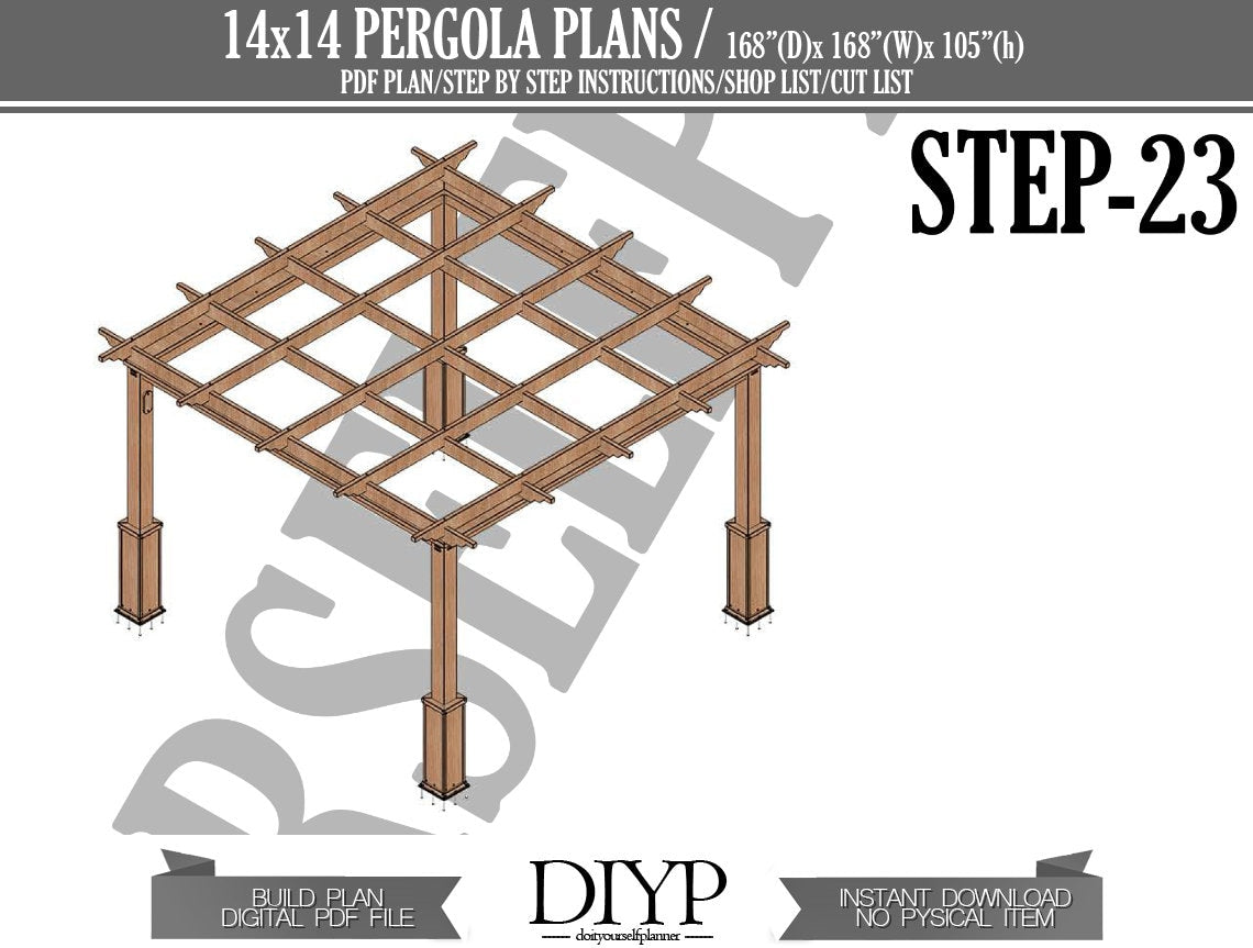 Backyard discovery cedar pergola, 14 ft. x 14 ft. patio pergola plans