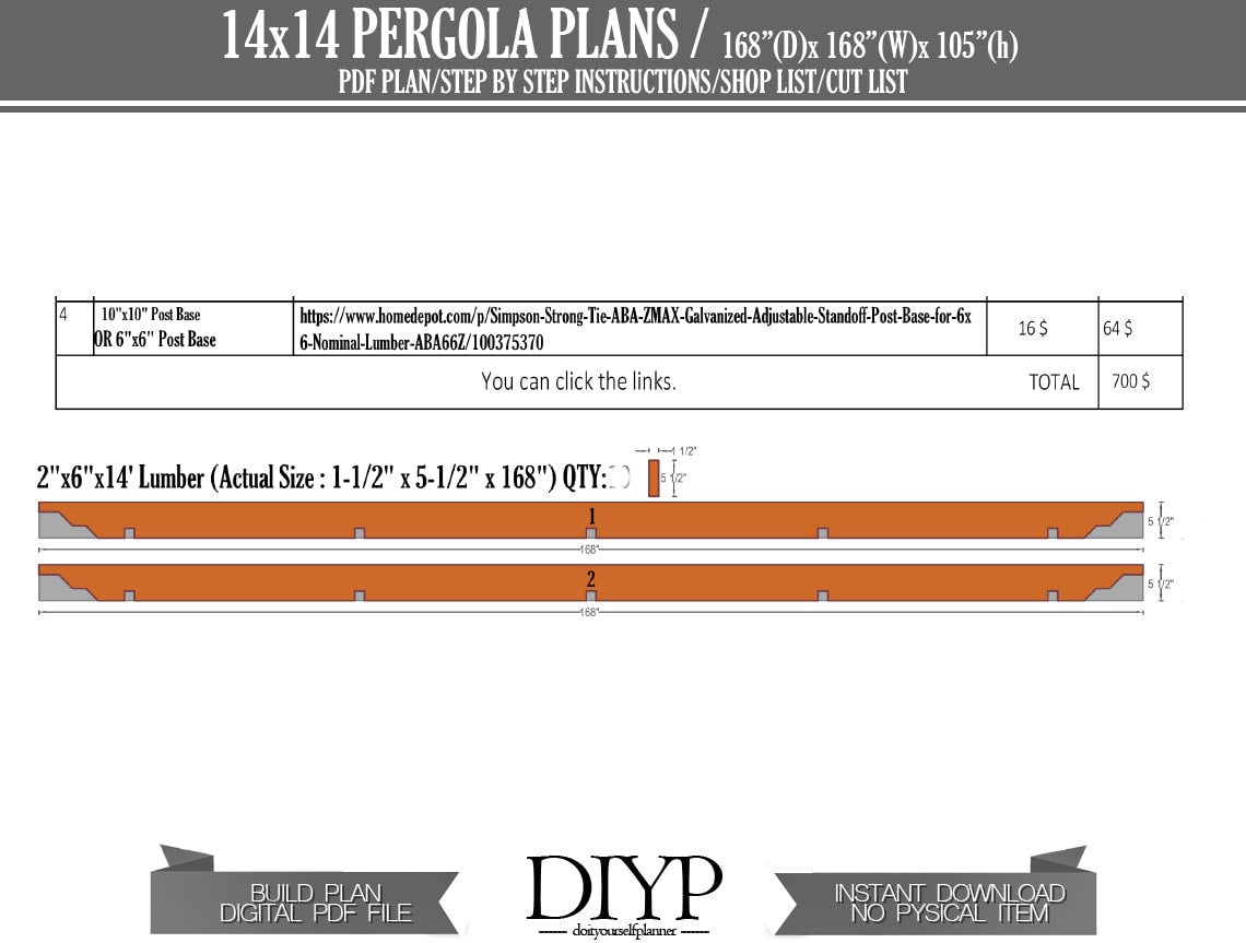 Backyard discovery cedar pergola, 14 ft. x 14 ft. patio pergola plans