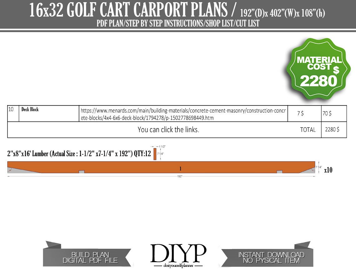 Storage Canopy and Shelter plan for 4 Golf Cart - Great Garage for ATVs, Golf Carts, mowers