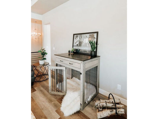 Single Medium Plan for Dog Kennel with drawers - Dog Crate Furniture - Build plans for dog cage-32x24x36