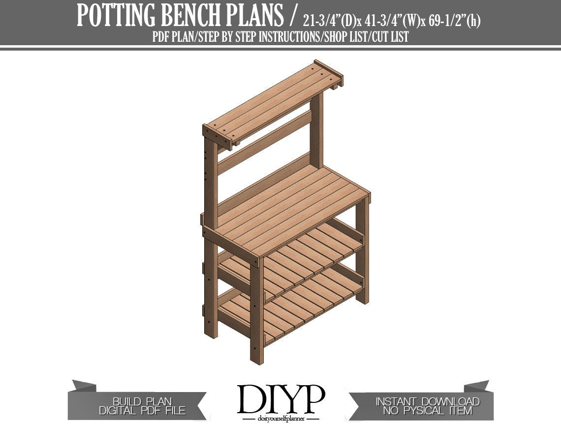 DIY Plans for Potting Bench, Easy woodworking plan for wooden table