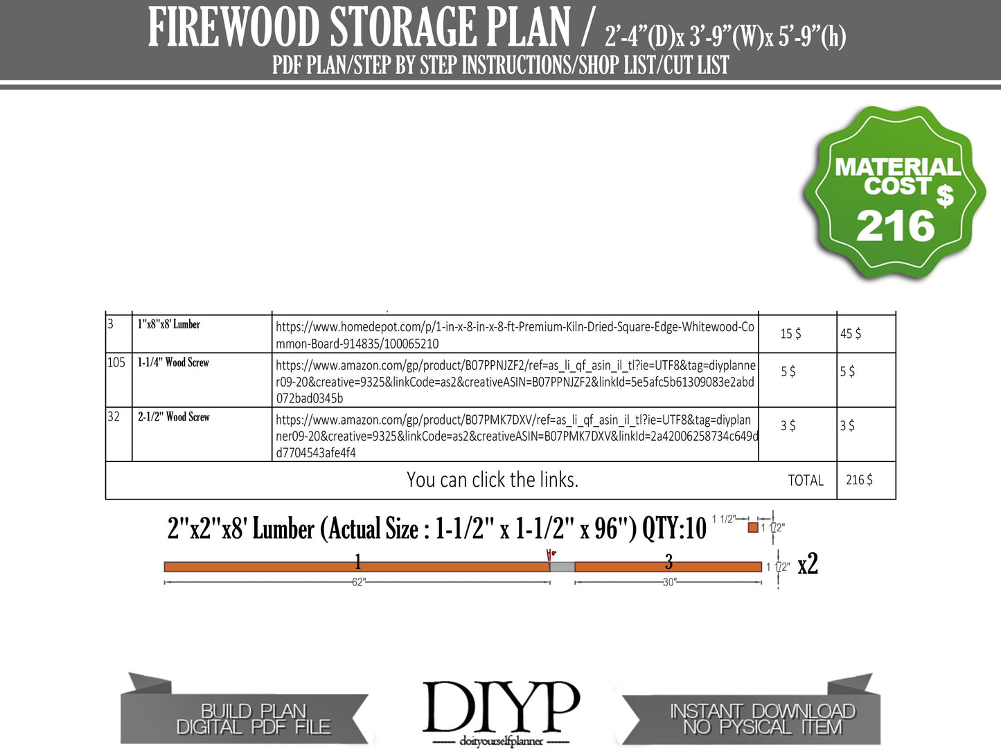 Useful Firewood Storage Shed Plans- DIY plans for wooden shelter with storage space