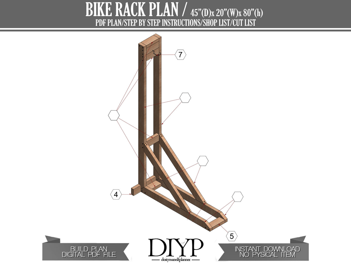 Wooden bike rack woodworking plans, bicycle rack plan