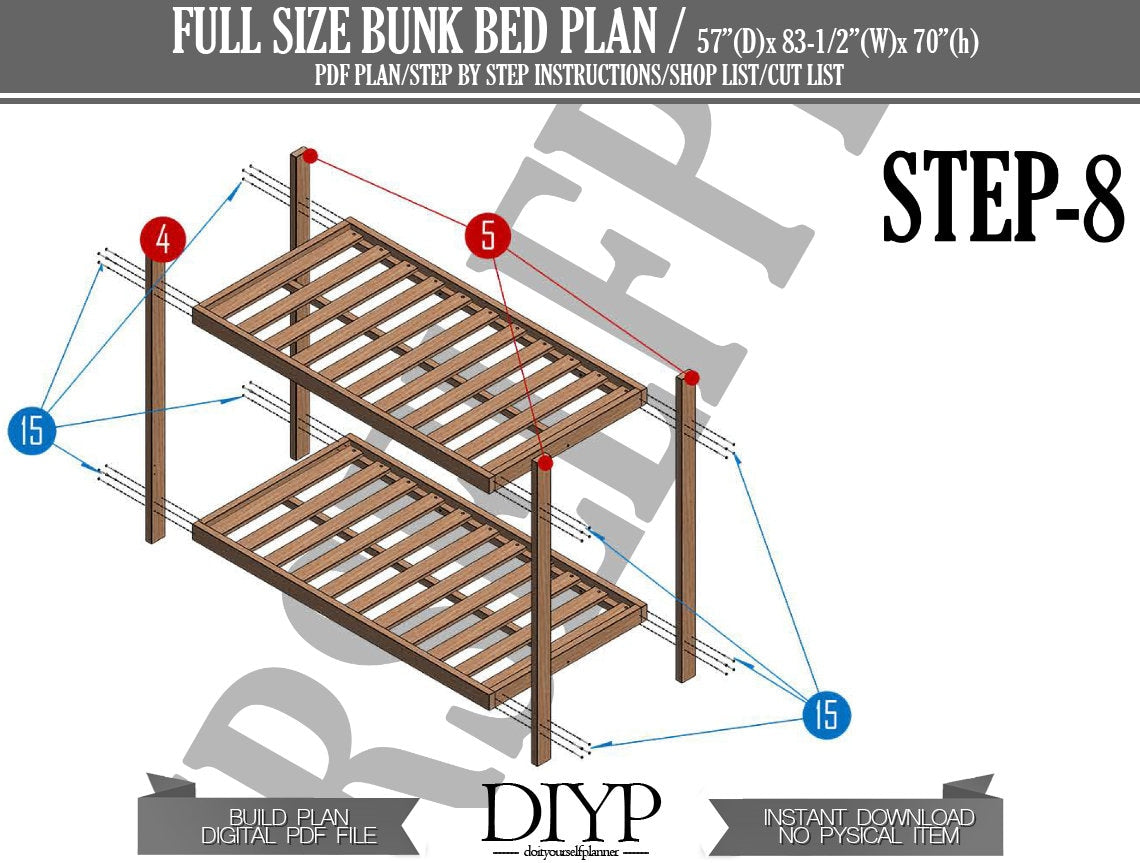 Full size Bunk Bed plan , Build your own bunk bed