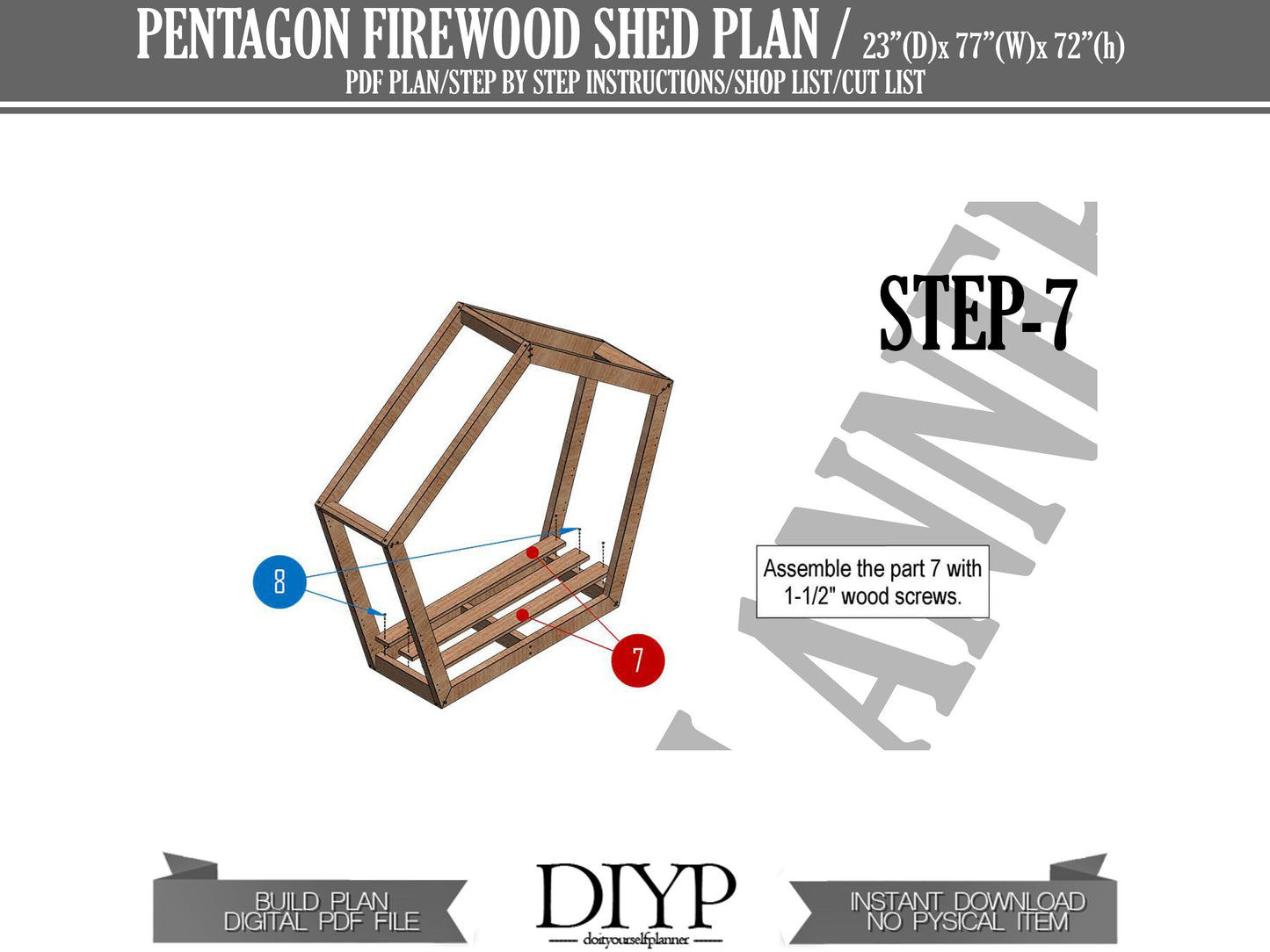 Modern Log Holder Plans- DIY plans for wooden pentagon shed