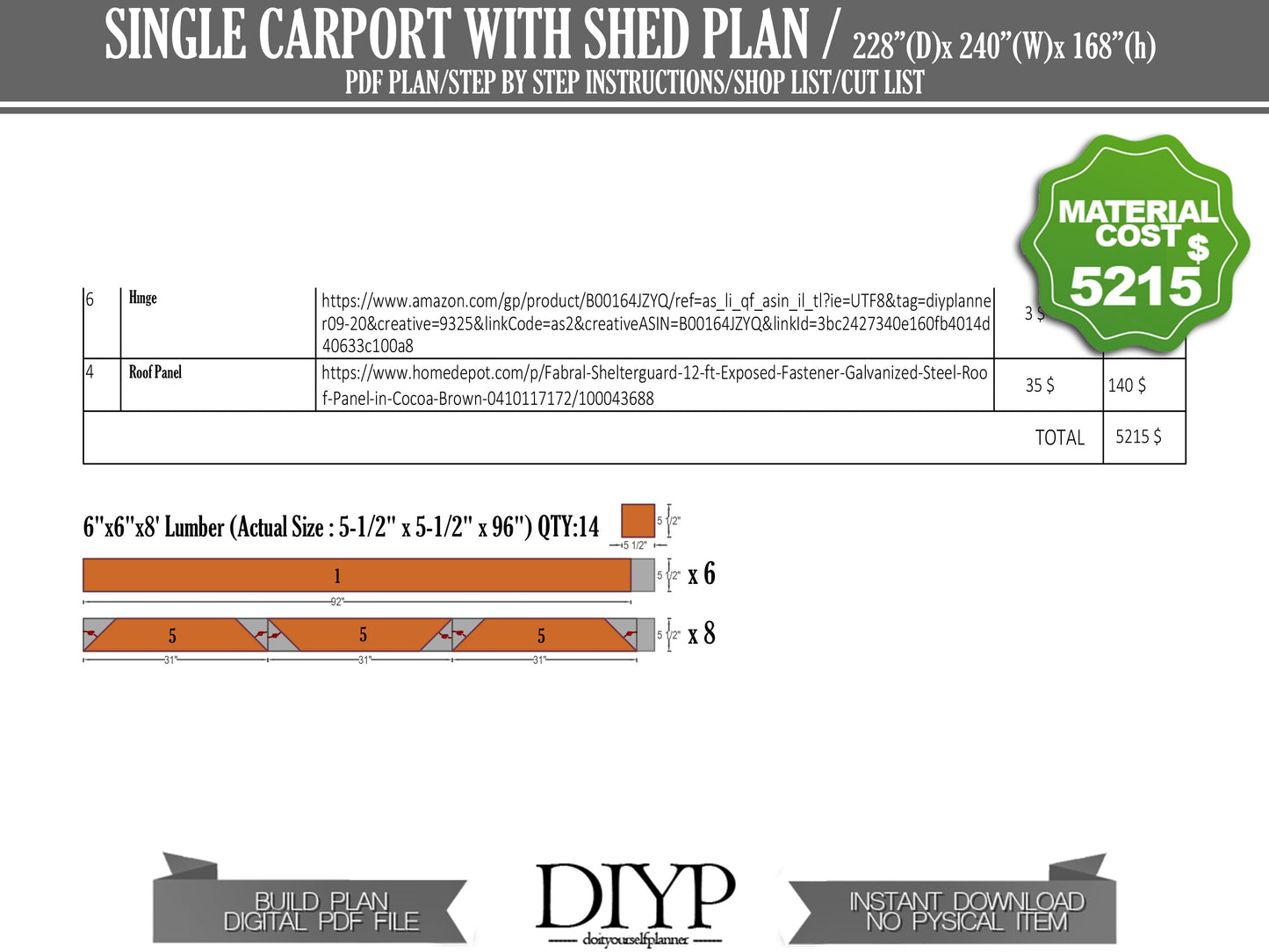 19x20 carport, single carport with storage shed - How to build a carport - diy garage plans