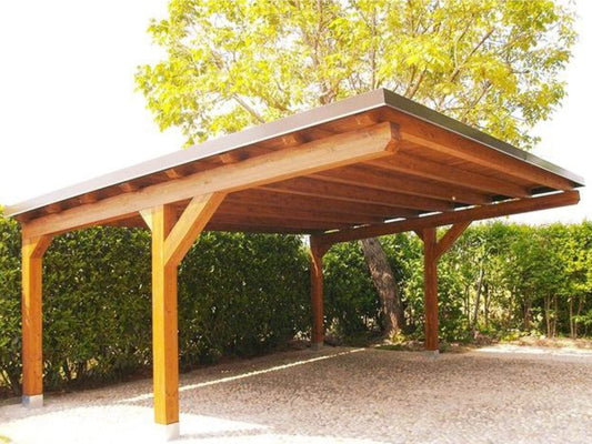 6mx6m Carport Plans DIY Wooden car garage - Construction plans for single Slope Carport