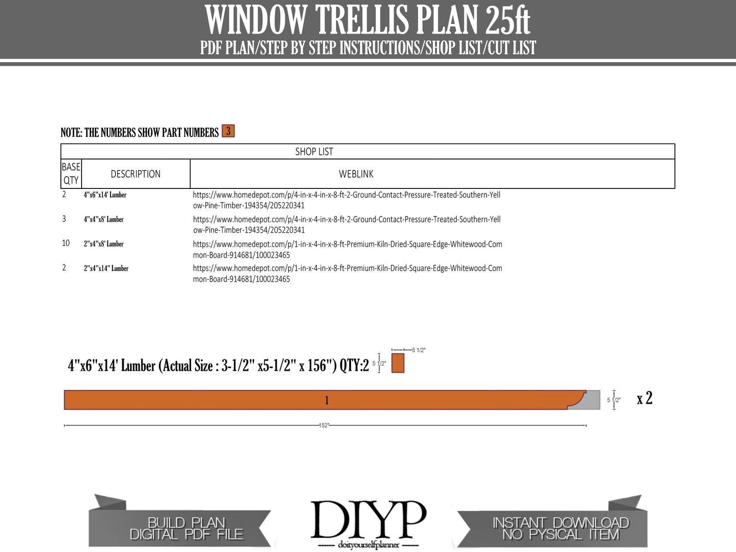 25ft Trellis plans - Windows trellis Plans - Wood windows door pergola - attached pergola plans