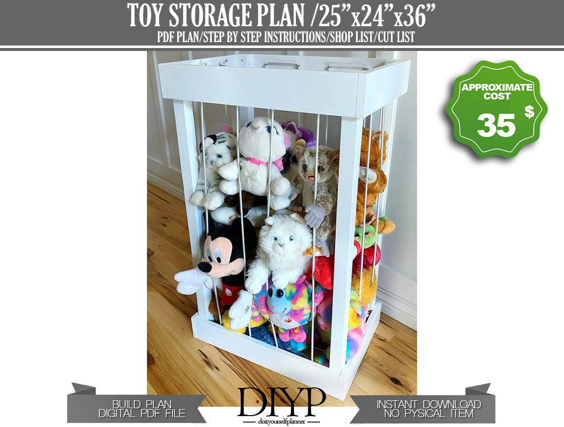 DIY Toy Storage with Elastic Straps: Easy Woodworking Plan with Animation