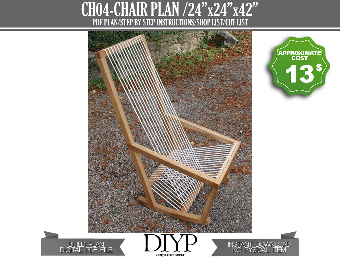 Modern Wooden Chair with Rope Seat Plans