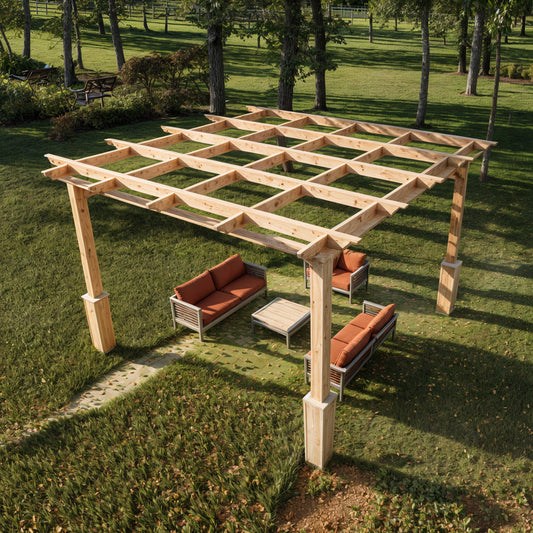 DIY Pergola Plans: Build a Classic 12x12 Open-Top Pergola (with Construction Animation!)