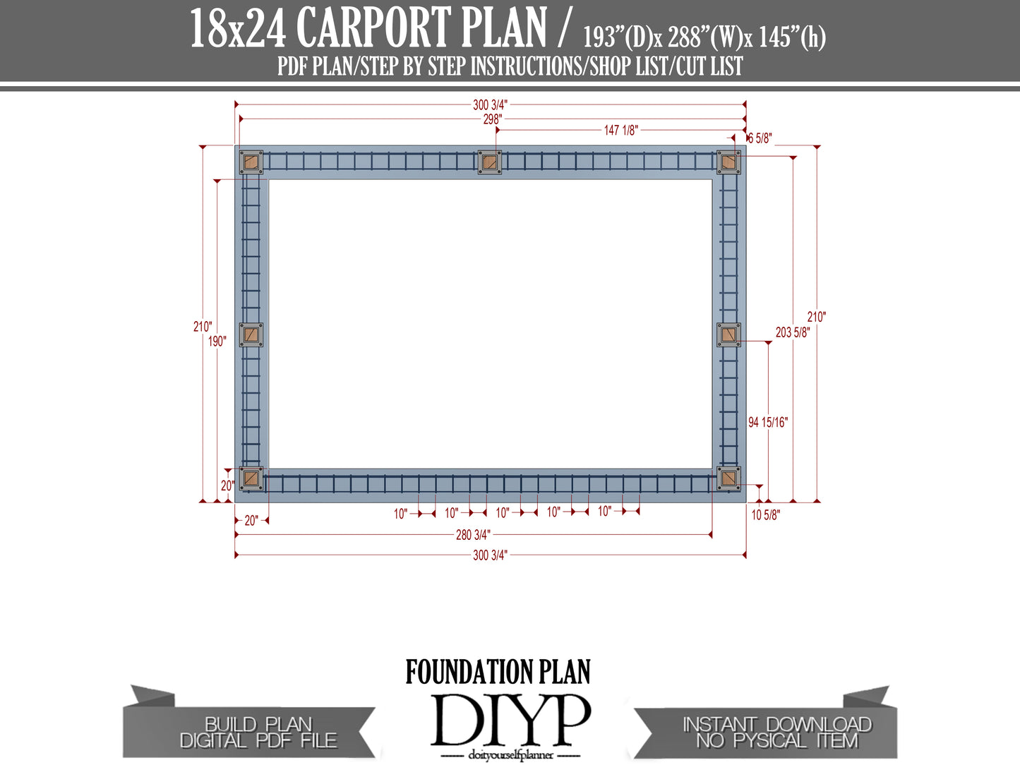 DIY Carport Plans: 18x24 Single-Pitched Roof with Construction Animation, Shopping List, and Cut List