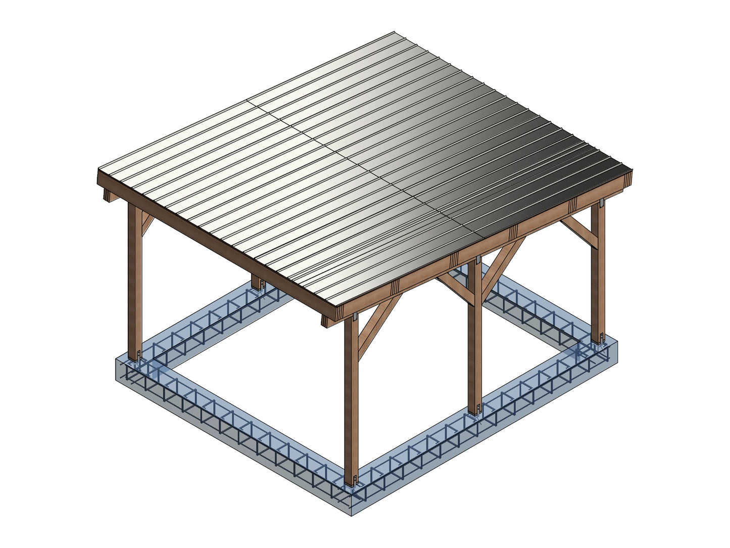 DIY Carport Plans - 15x20 Single-Pitched Roof - Instant Download, Construction Animation, Shopping List, Cut List, Parts List