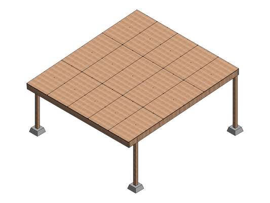 20x20 Carport Plans with Single-Pitched Roof - DIY Woodworking Blueprints, Construction Animation, and Cut List