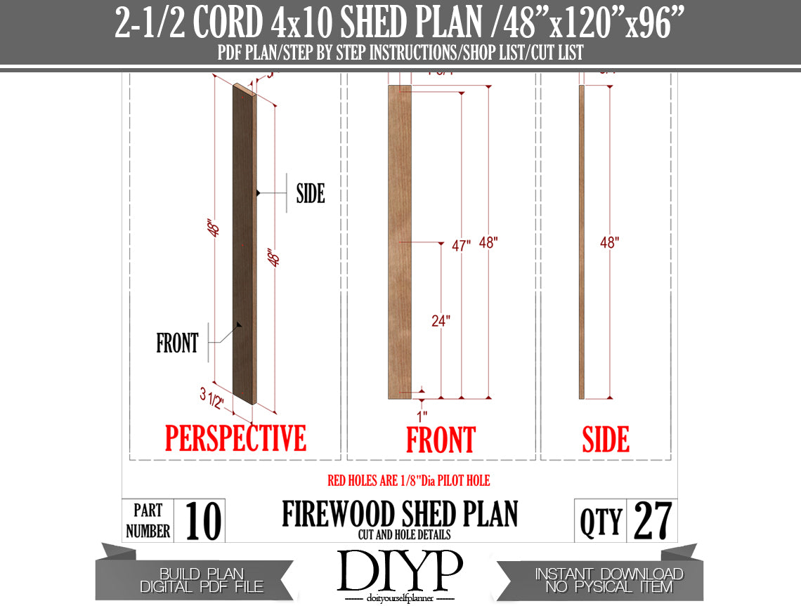 4x10 Firewood Shed Plans - DIY Woodworking Project with Construction Animation, Shopping List, Cut List & More!