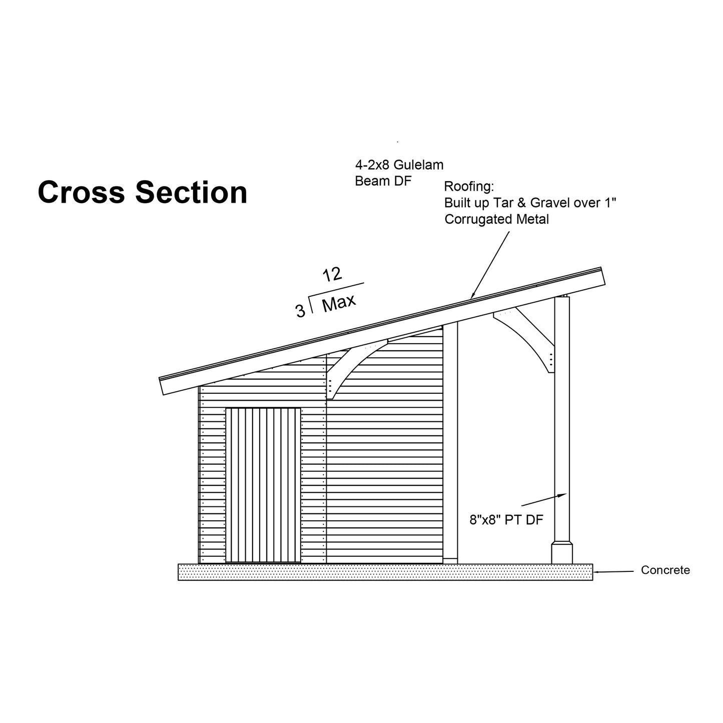 DIY Open Kitchen Plans, 15x30 ft, with 5x15 ft Dual Storage, 3/12 Roof, Woodworking Project, Construction Animation Included