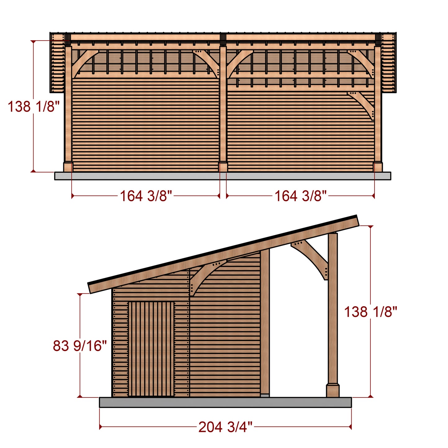 DIY Open Kitchen Plans, 15x30 ft, with 5x15 ft Dual Storage, 3/12 Roof, Woodworking Project, Construction Animation Included