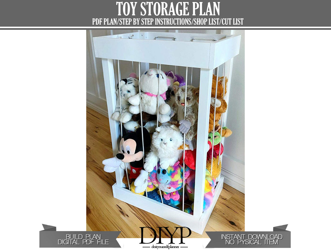 DIY Toy Storage with Elastic Straps: Easy Woodworking Plan with Animation