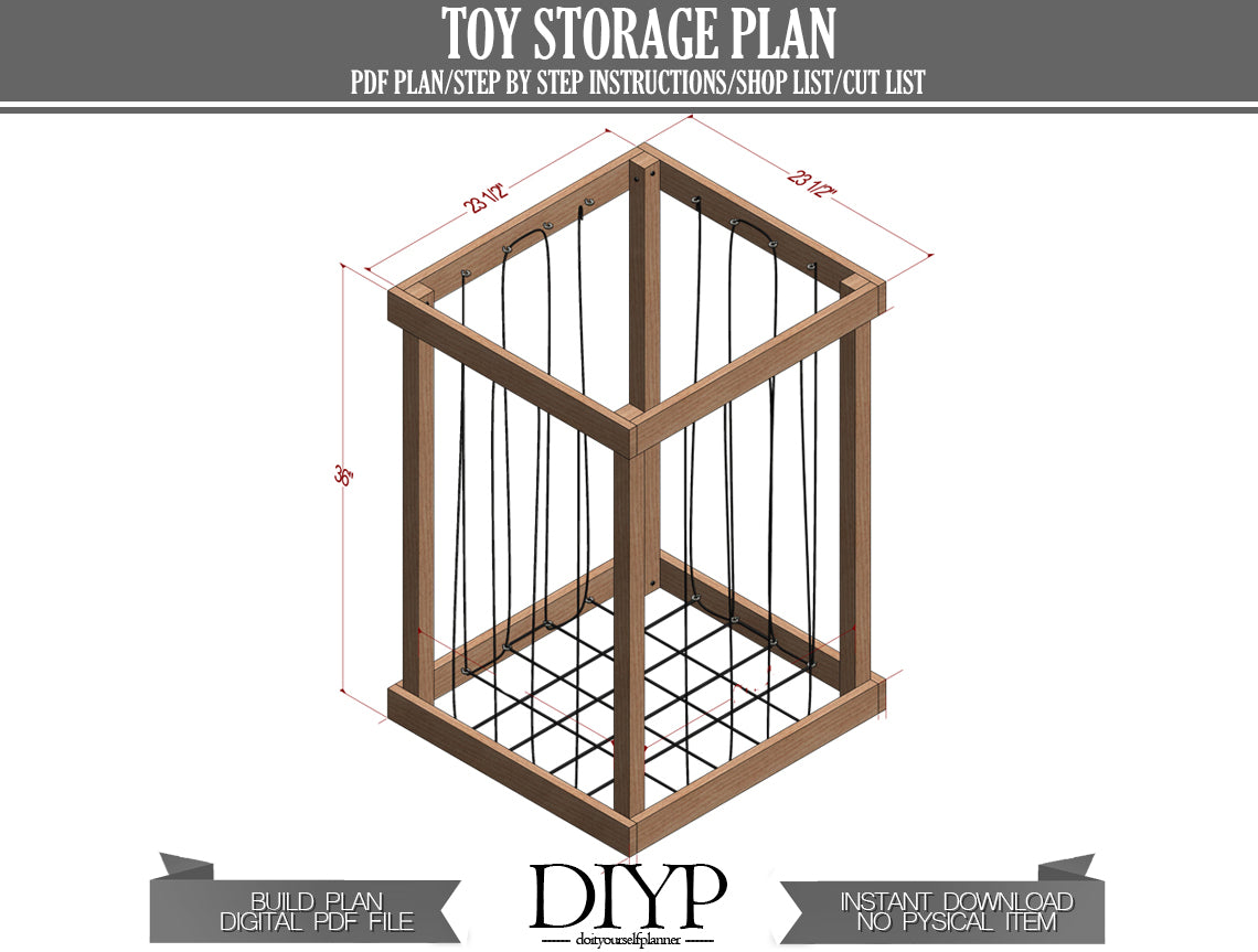 DIY Toy Storage with Elastic Straps: Easy Woodworking Plan with Animation