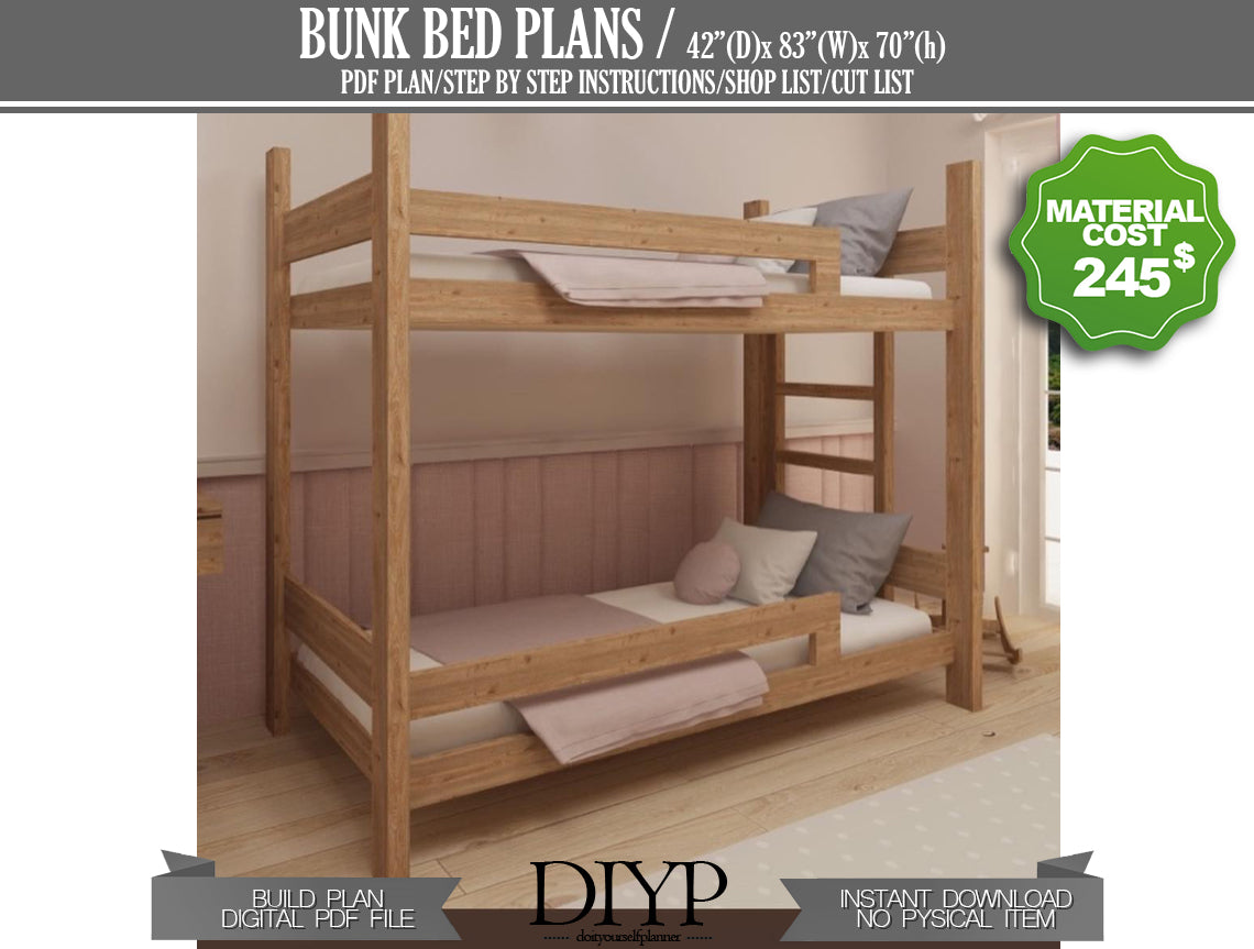 Twin size Bunk Bed plan , Build your own bunk bed