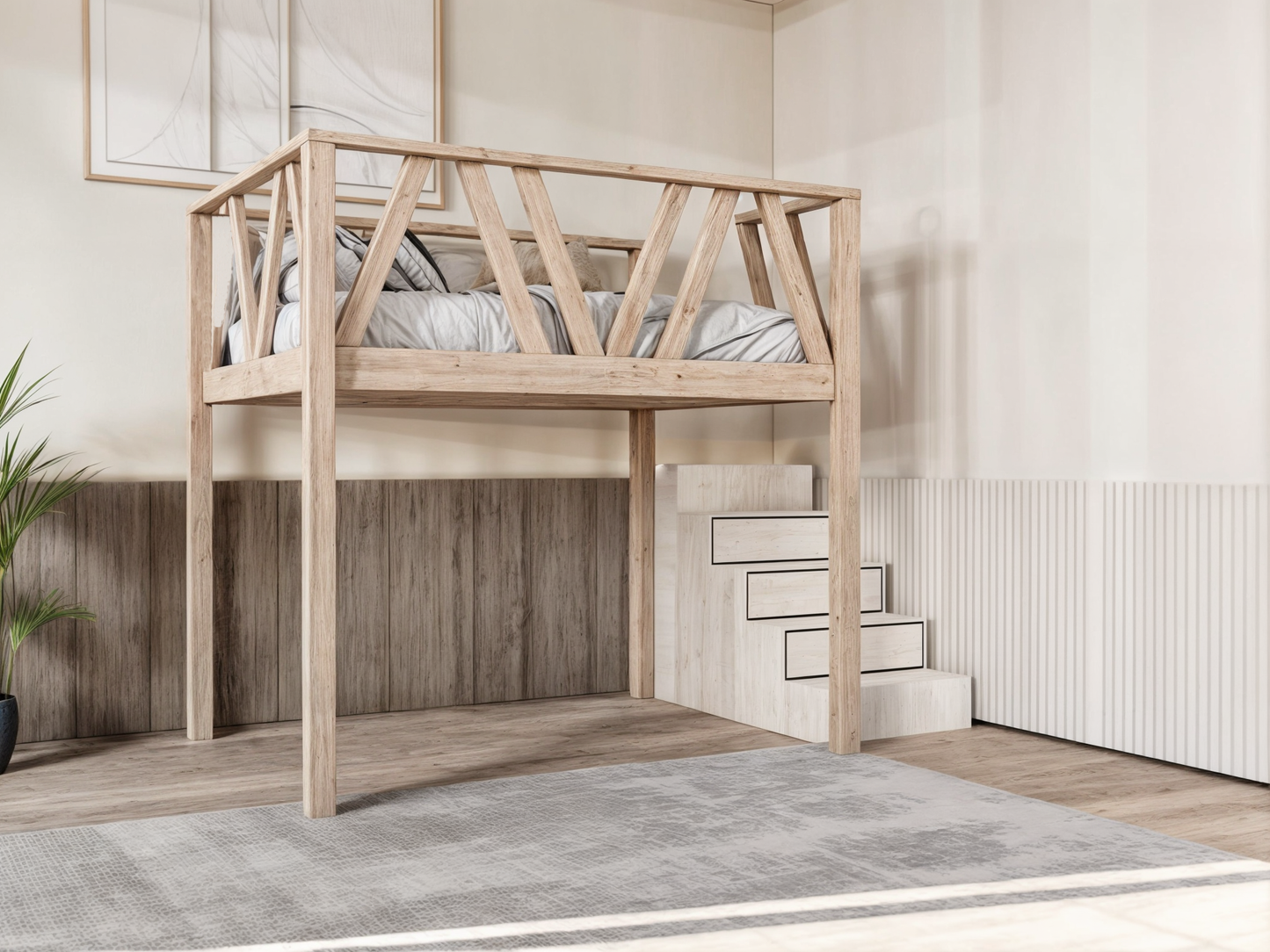 DIY Full-Size Bunk Bed Plans with Built-in Drawers