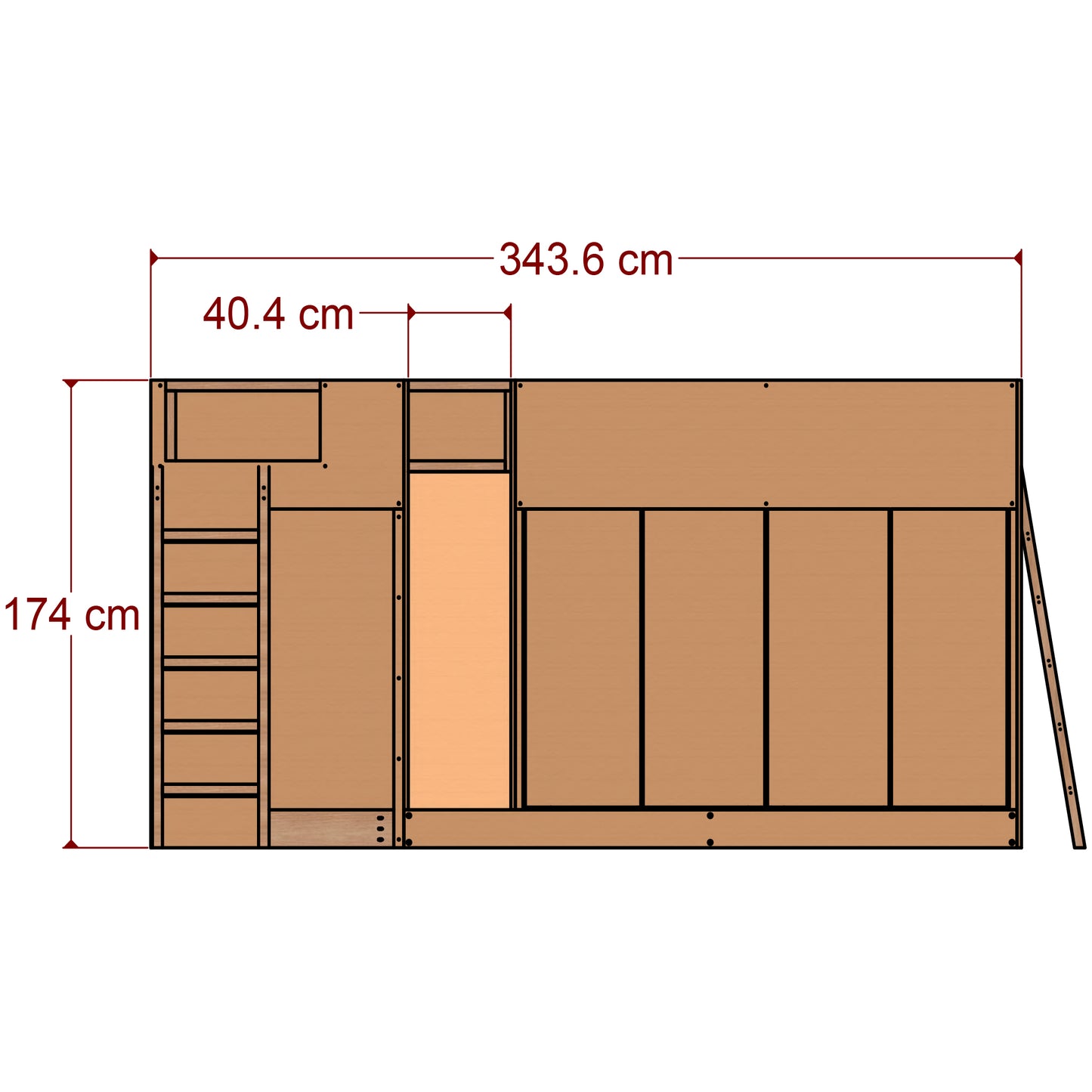 Modern Triple Single Bunk Bed Plans with Slide, Storage, and Play Area, DIY Woodworking