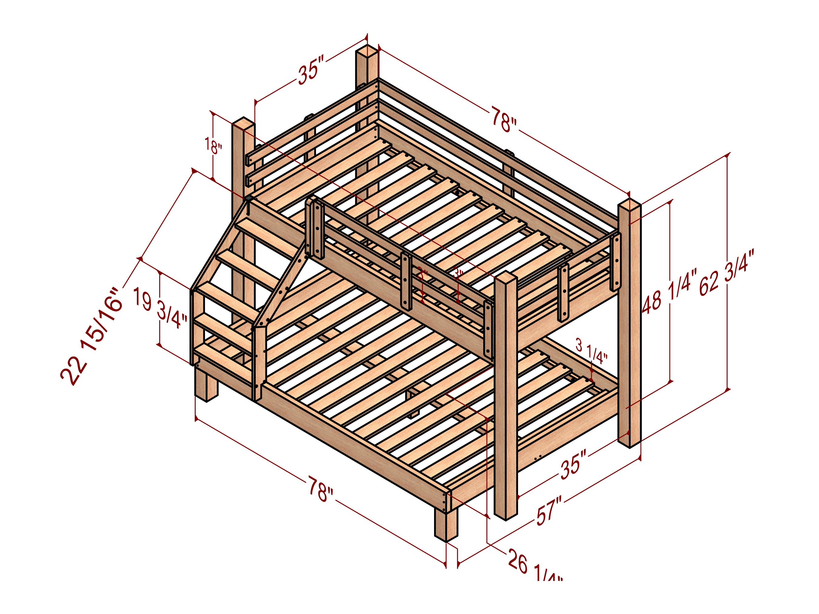 DIY plans for Bunk Bed with Full over twin – Doityourselfplanner