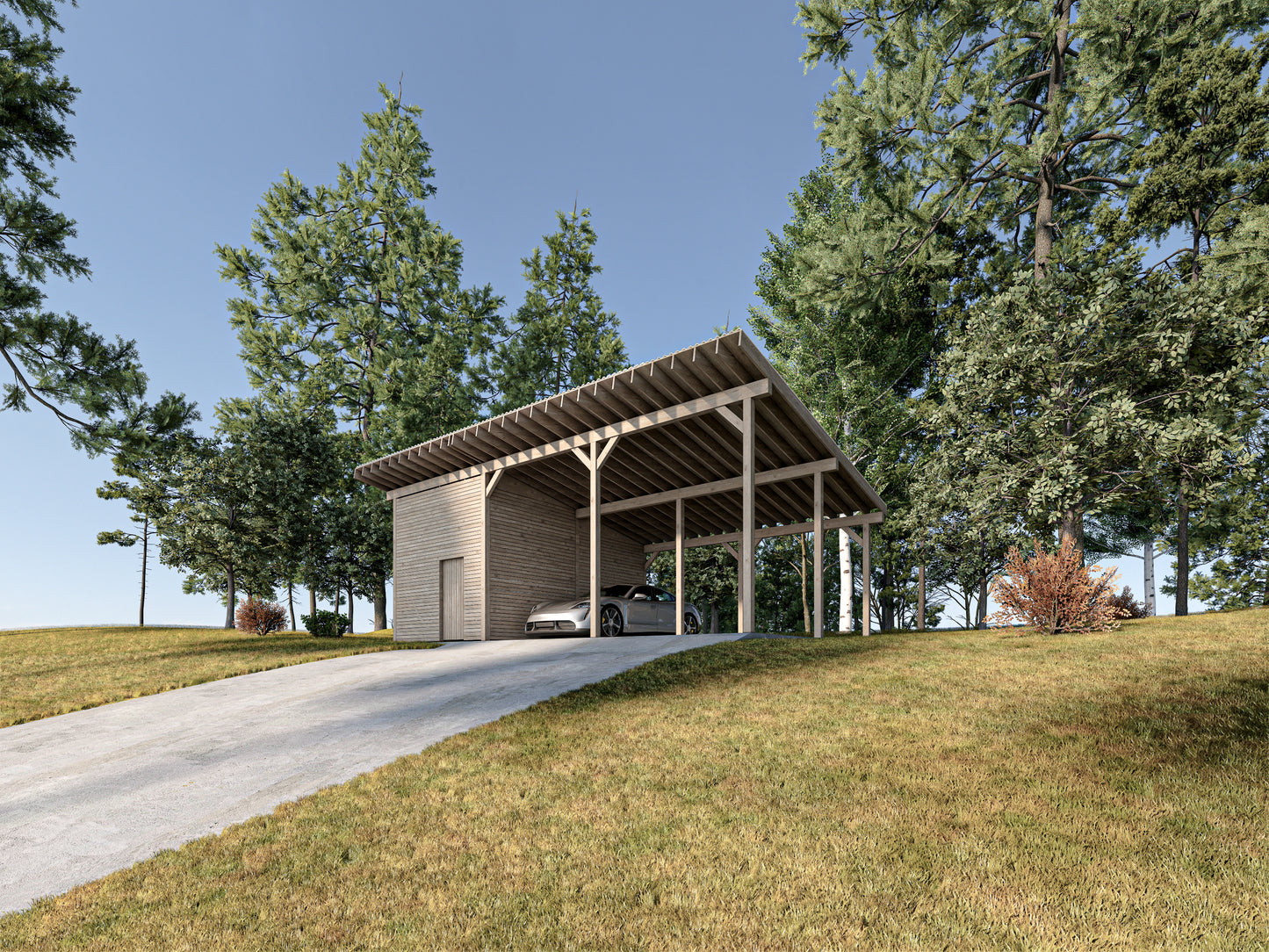 DIY 2-Car Carport with 12x20 Storage Area - Detailed Plans, Cut List, and Animation