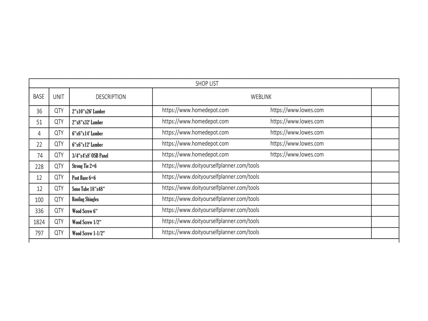 DIY Carport Plans - 32x72ft Single-Pitched Roof - Construction Blueprints, Material List, Cut List, and 3D Animation