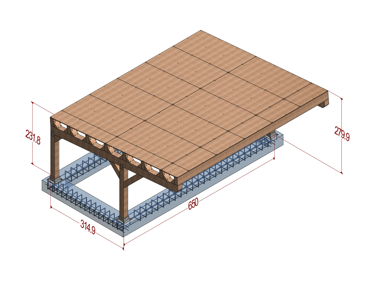 Build Your Own Shelter - DIY Carport Plans (6.5m x 5.5m, Single Slope Roof) with Animated Guide & Cutting List