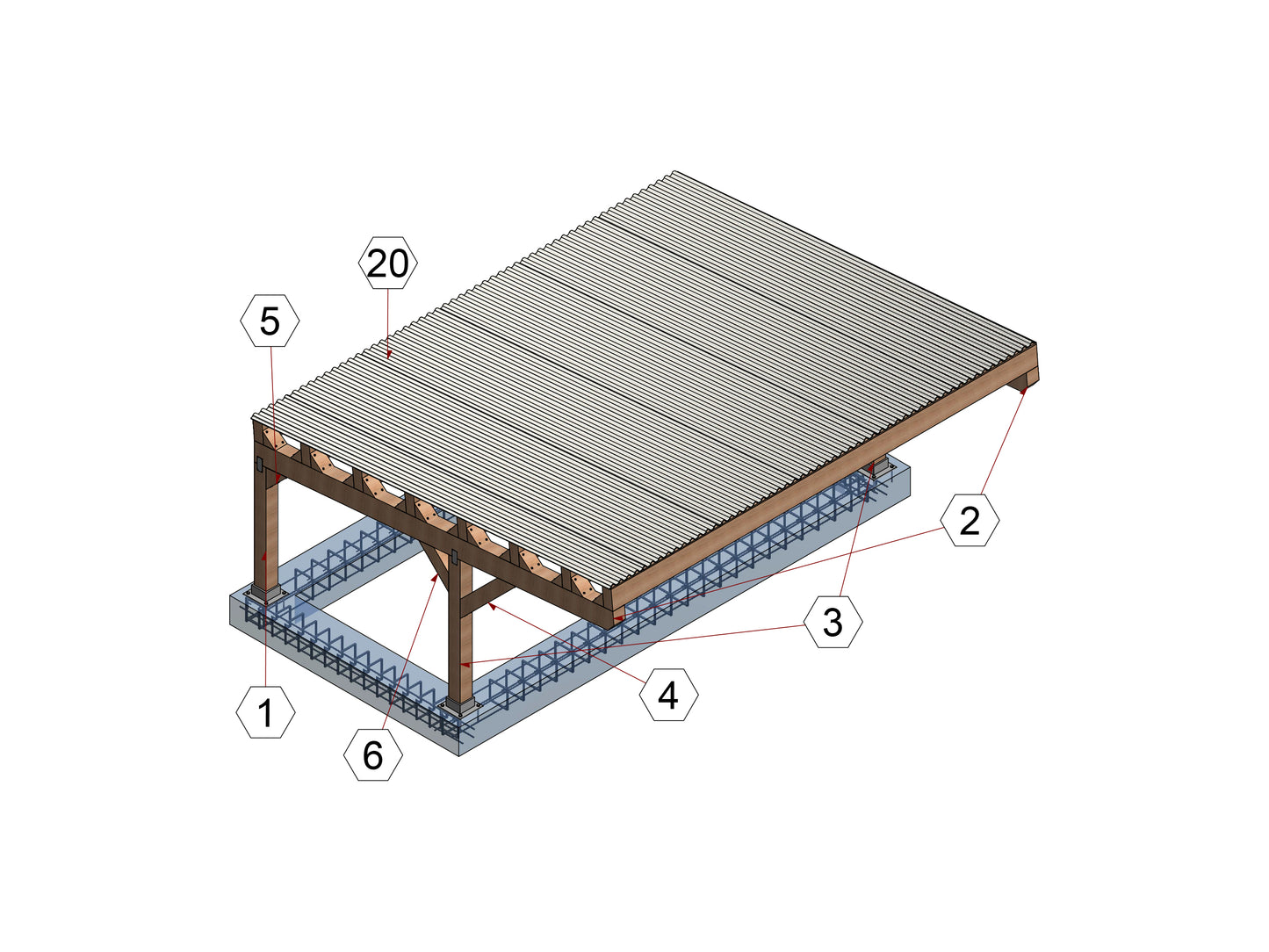 Build Your Own Shelter - DIY Carport Plans (6.5m x 5.5m, Single Slope Roof) with Animated Guide & Cutting List