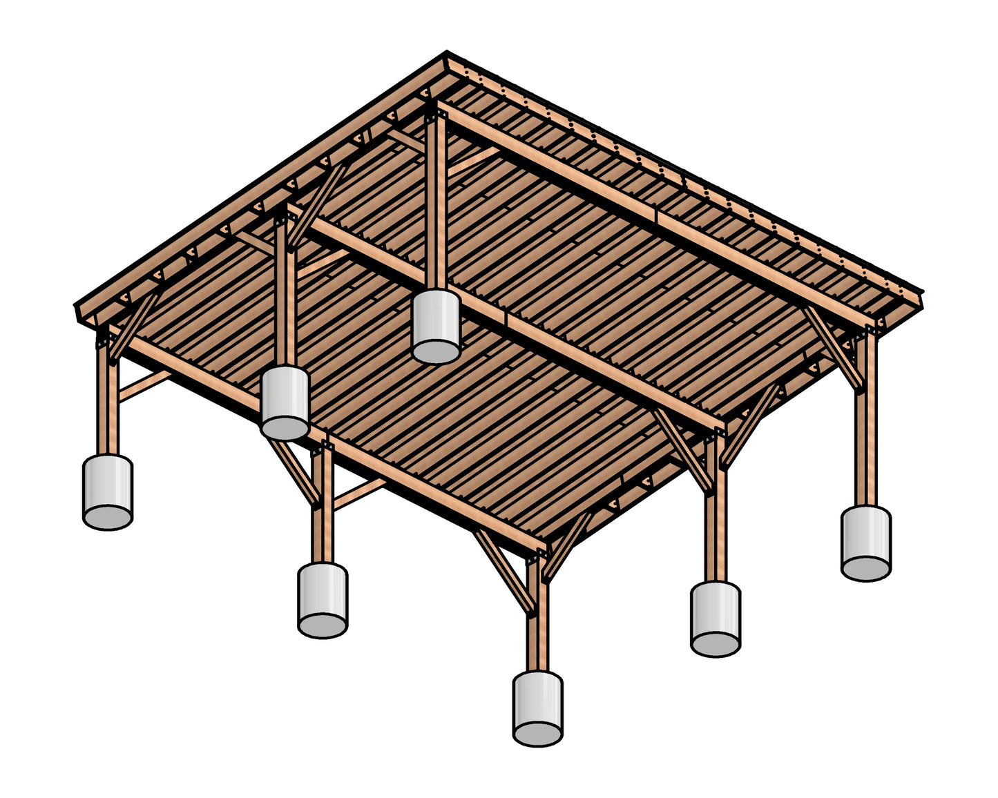 20x26 Carport Plans with Construction Animation, DIY Woodworking Blueprints