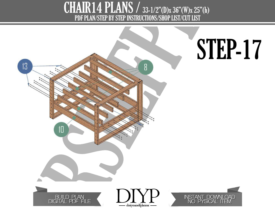 DIY Patio chair PDF Plan , Outdoor chair plans  , Build your own chair , build plans for chair