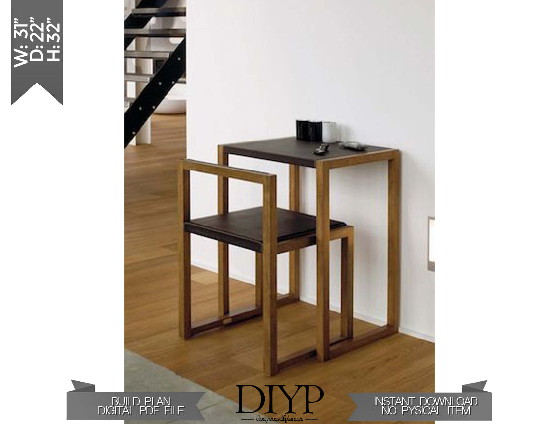 DIY 31x22 Inch Table and Chair Plan | 2x2 Lumber | Easy-to-Follow Woodworking Plans with Animation