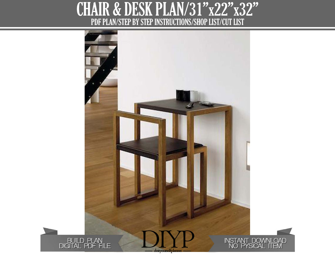 DIY 31x22 Inch Table and Chair Plan | 2x2 Lumber | Easy-to-Follow Woodworking Plans with Animation