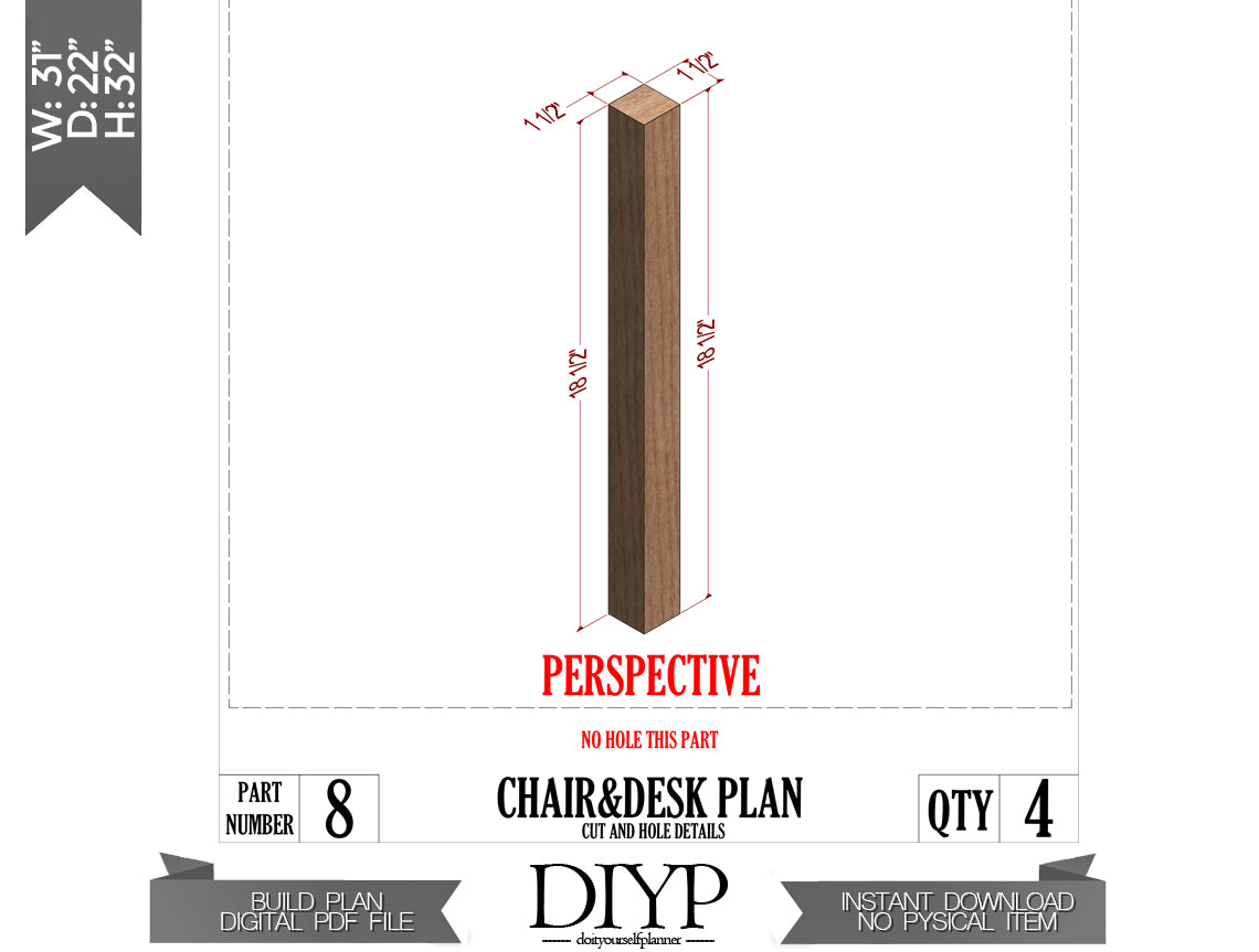 DIY 31x22 Inch Table and Chair Plan | 2x2 Lumber | Easy-to-Follow Woodworking Plans with Animation