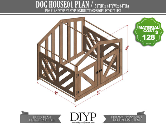 Dog  House 01 - DIY Dog House Plans with 3D Animation - Build Your Best Friend a Home