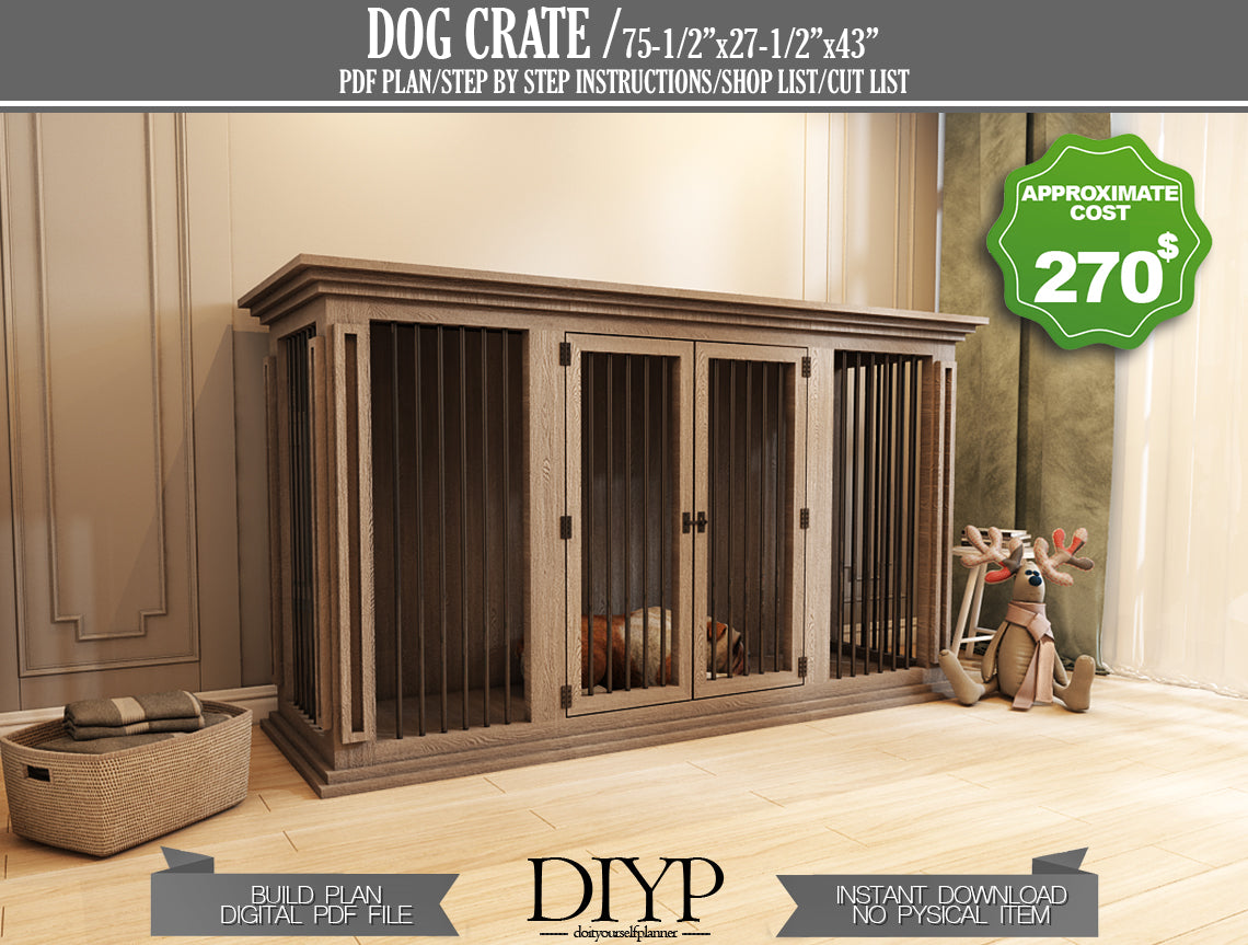 DIY Doghouse Plans: Build a Cozy Kennel (75x27x43 inches) with Animation & Cutting List