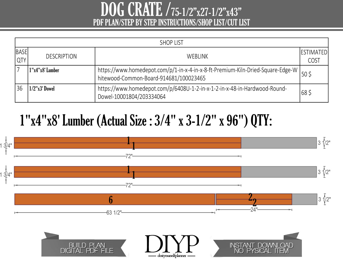 DIY Doghouse Plans: Build a Cozy Kennel (75x27x43 inches) with Animation & Cutting List