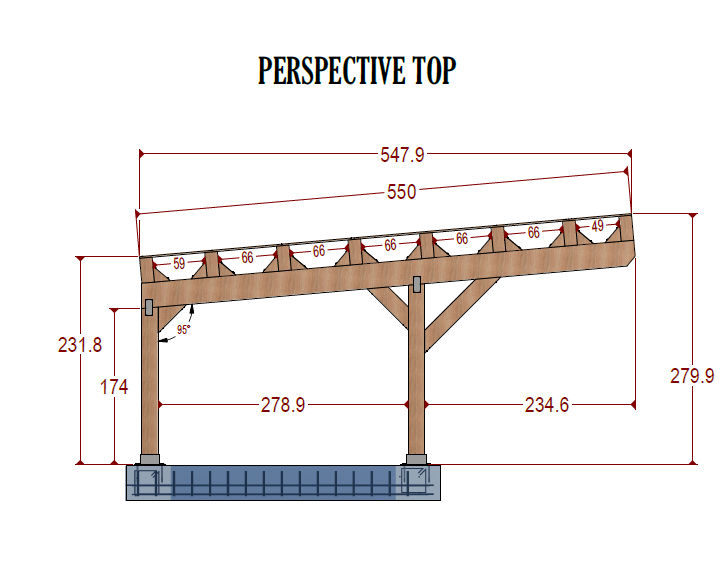 DIY Carport Plans - 615x315cm Single-Pitched Roof - Modern Design, Easy Build, Instant Download, Construction Animation, Shopping List, Cut List, Parts List